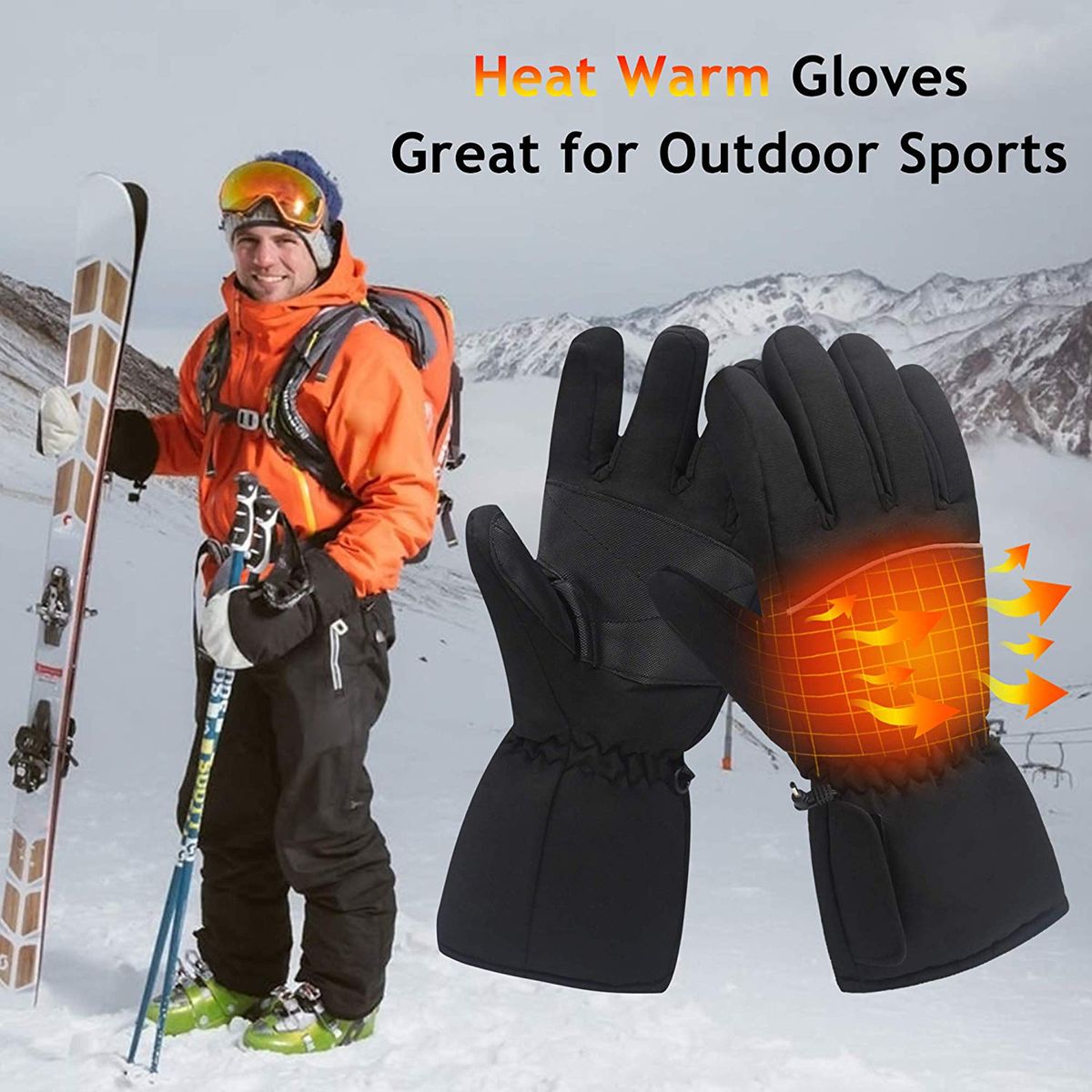 Heated Gloves For Men Women Electric Winter Thermal