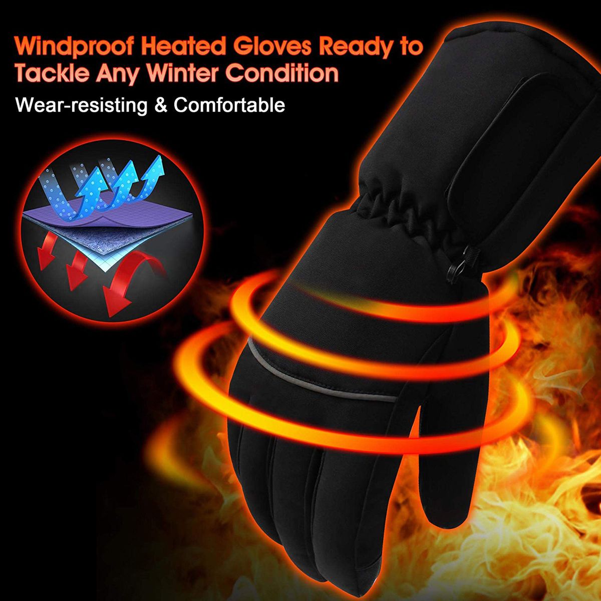 Heated Gloves For Men Women Electric Winter Thermal