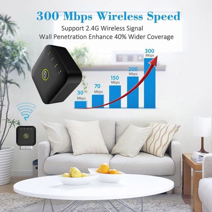 2.4G Wireless Network Signal Receiver Enhancement-Black