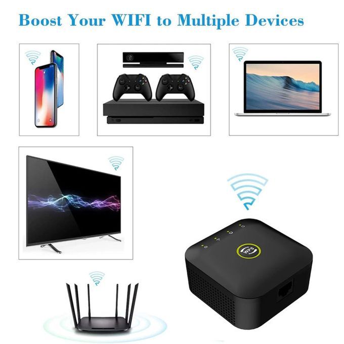 2.4G Wireless Network Signal Receiver Enhancement-Black