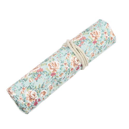 20 Pockets Art Paint Brushes Case Roll Up Pen Holder Canvas