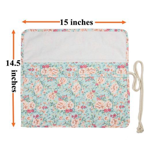 20 Pockets Art Paint Brushes Case Roll Up Pen Holder Canvas