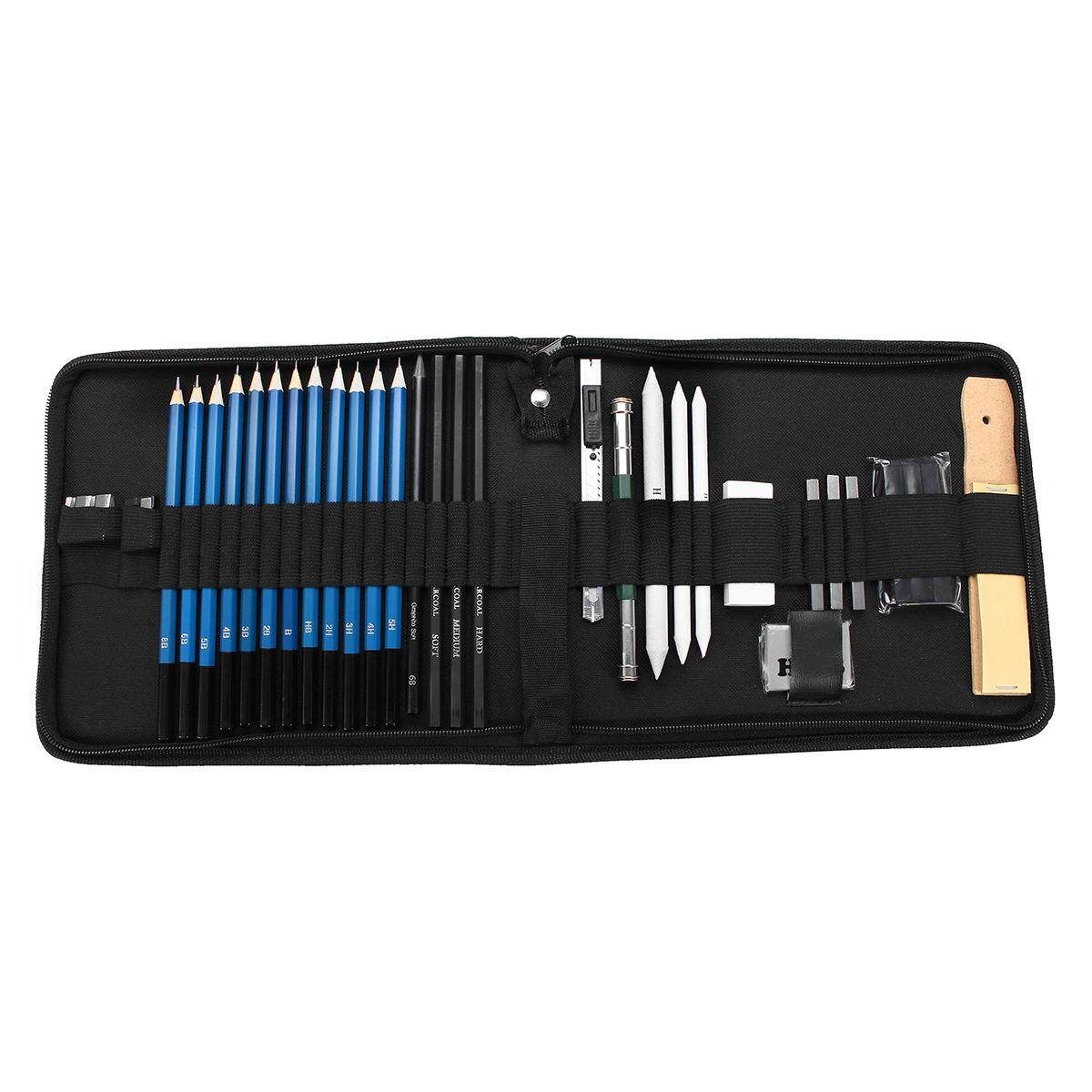 32Pcs Professional Drawing Sketch Pencil Set Charcoal Eraser Art Kit