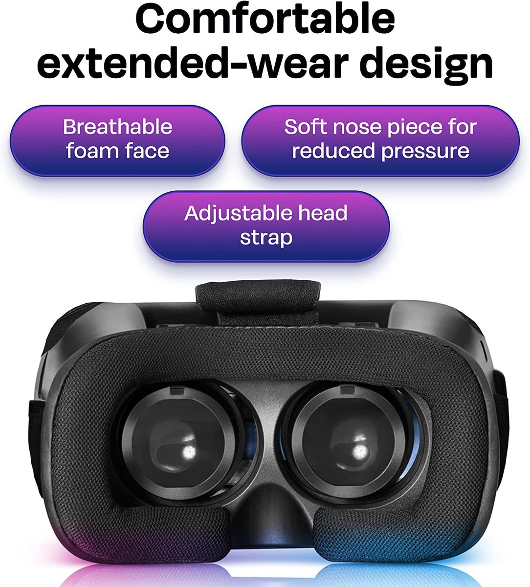 3D VR Headset For IPhone & Android Mobile Viewing & Gaming - Grey