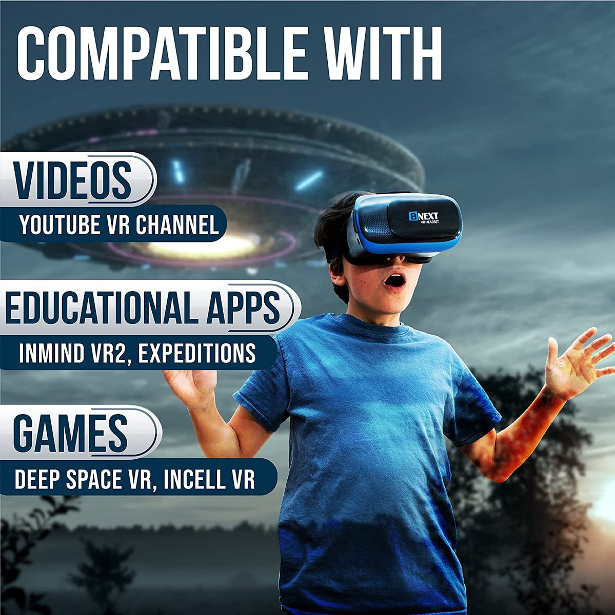 3D VR Headset For IPhone & Android Mobile Viewing & Gaming - Grey