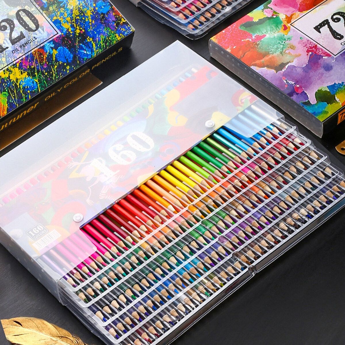 Professional Oil Colored Pencils Set Artist Sketching Wood Pencil School Art Supplies 48/72/120/160 Colors 160 Colors