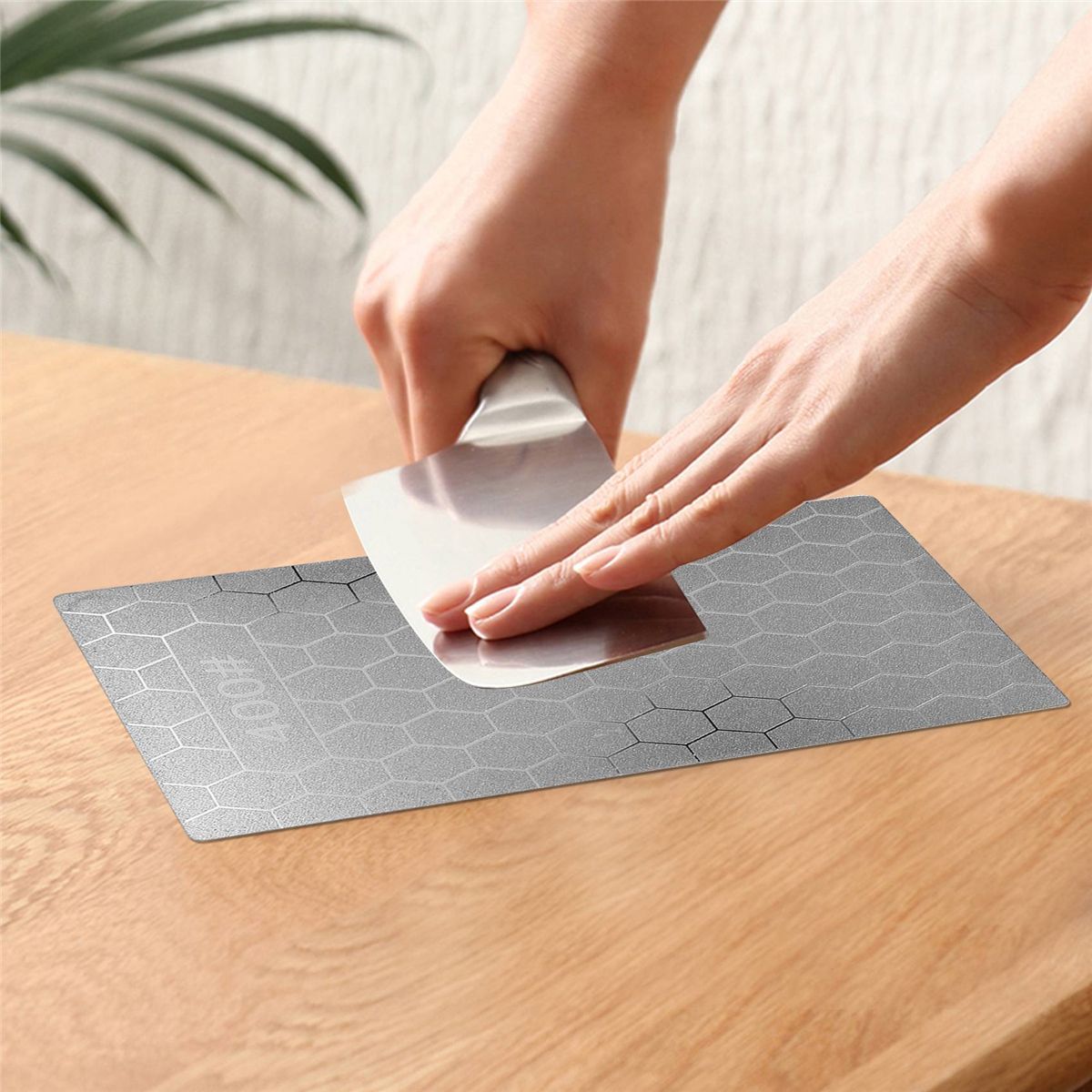 2PCS Diamond Sharpening Stone, Whetstone Honeycomb Surface Diamond Sharpener Plate with Non-Slip Base(400/1000 Grit)