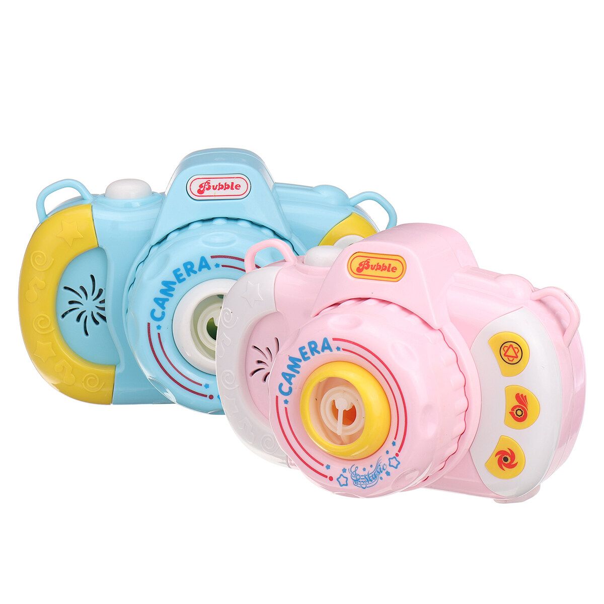 Children Bubble Camera Machine Toy Automatic Bubble Blowing Play Music Lighting Pink