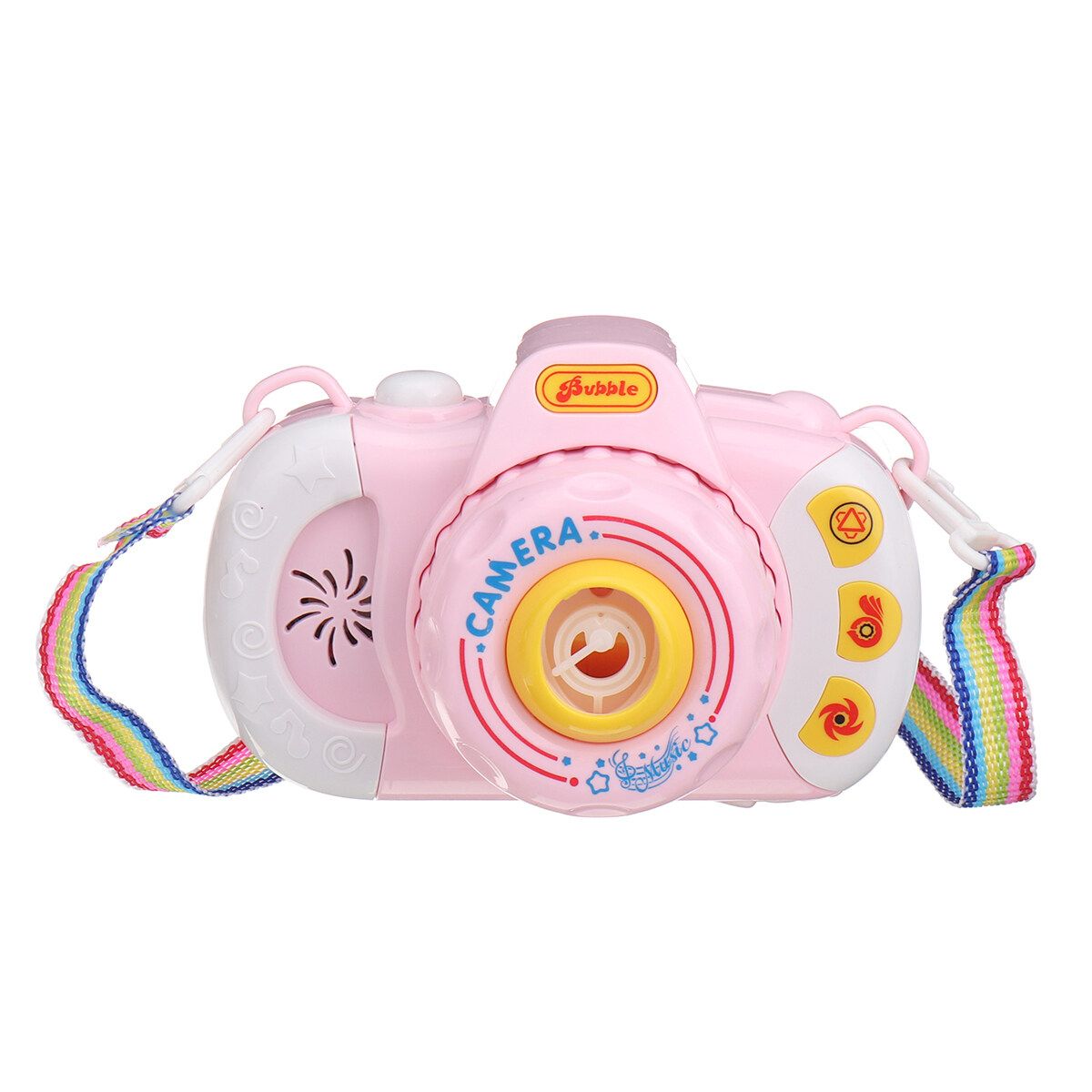 Children Bubble Camera Machine Toy Automatic Bubble Blowing Play Music Lighting Pink