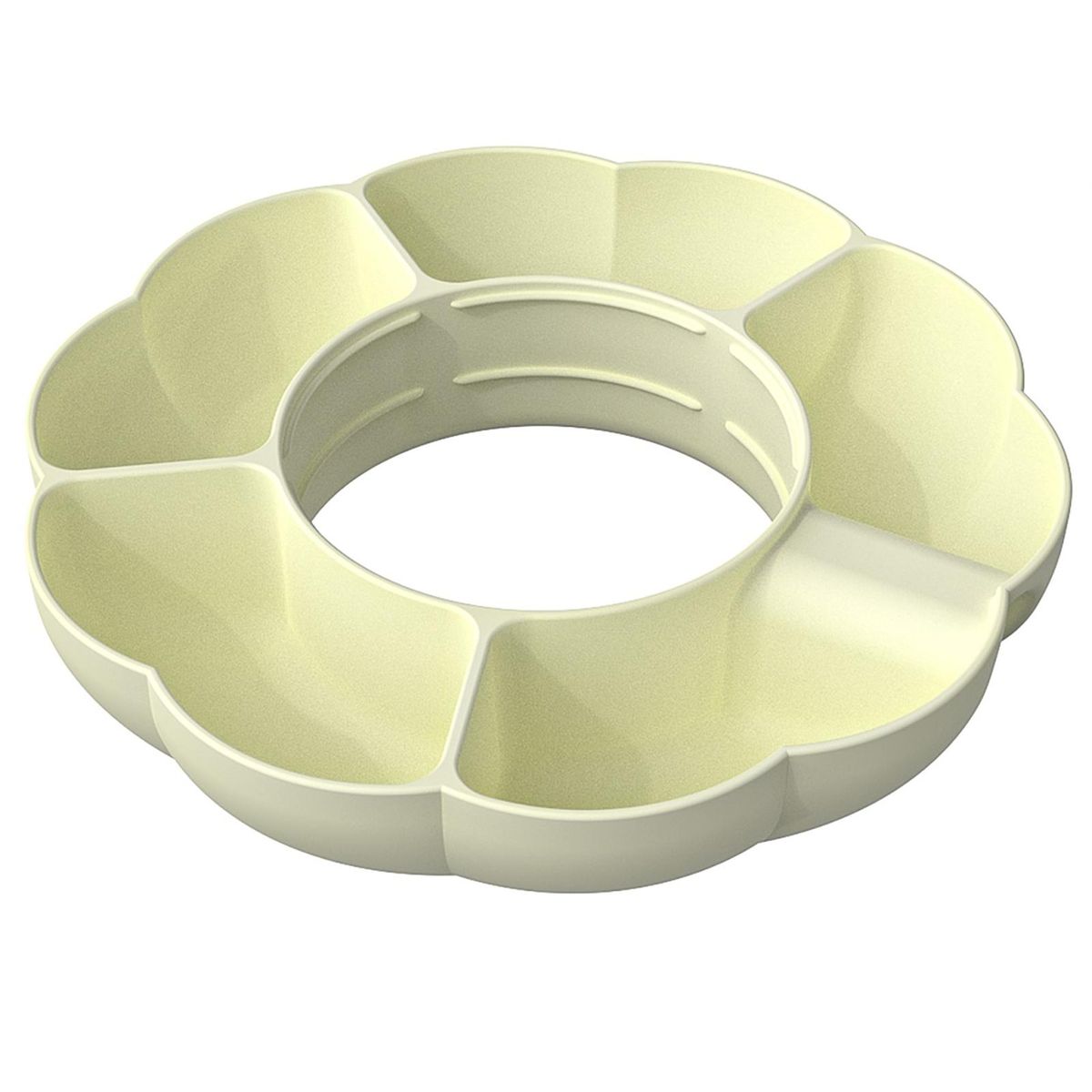 Food Grade Silicone Snack Bowl 5 Compartment Tumbler Snack Bowl Food Ivory