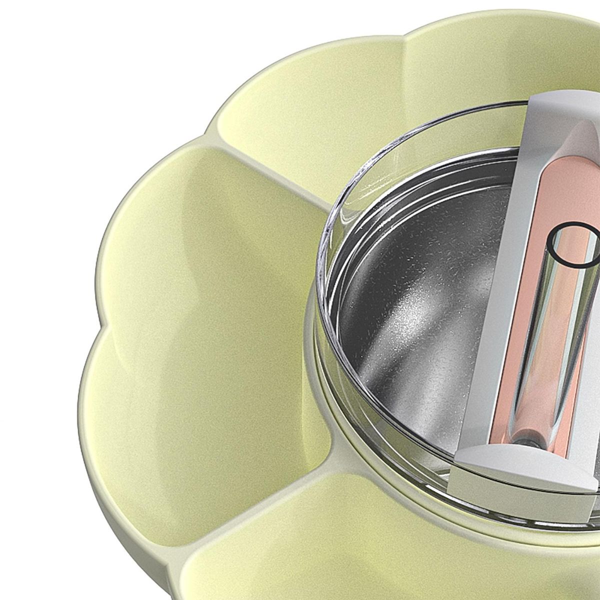 Food Grade Silicone Snack Bowl 5 Compartment Tumbler Snack Bowl Food Ivory