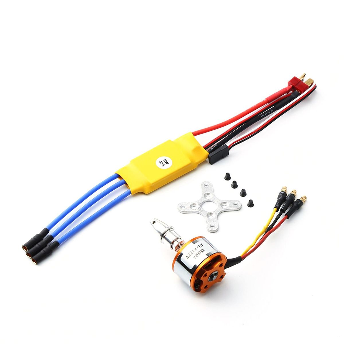 2212 2200KV Brushless Motor 30A ESC With T Plug 3.5mm Banana Connectors for RC Plane Helicopter