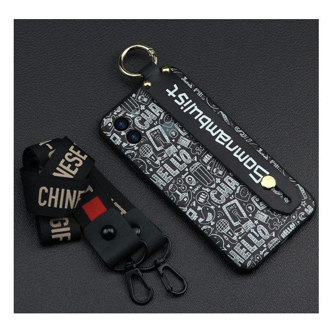 Tecno POP 5 Pro Case Graffiti Wrist Strap Case