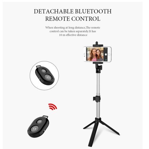 Bluetooth Remote Controller Hand-held Selfie Stick Tripod. Perfect For Pictures, Video Recording. Compatible With Android & IOS Phones + IRing Phone Holder.Feel & Capture Every Moment With This Amazing Selfie Stick.SEE VIDEO 