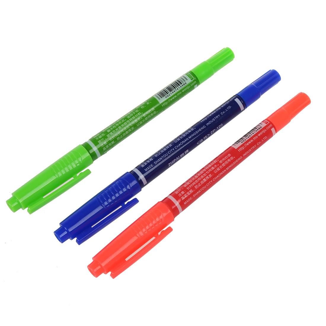 12 x Colors Double Ended Permanent Art Drawing Markers Highlighter Pen Office