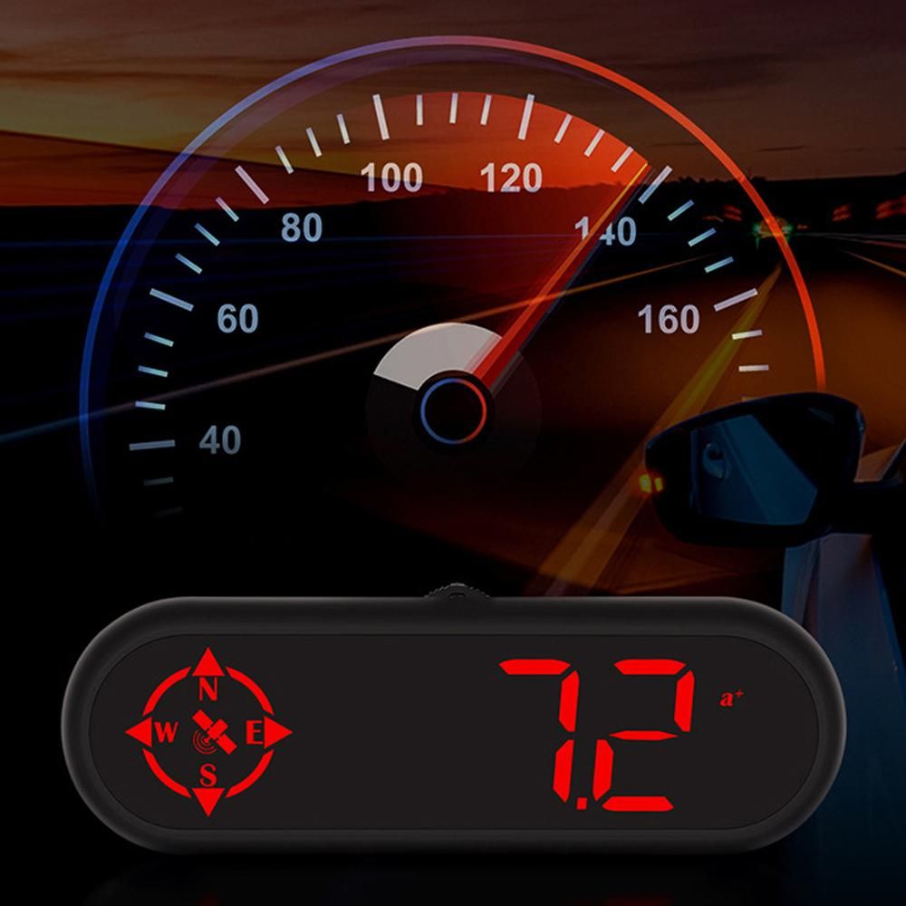 Car HUD Headup Display LED Digital GPS Speedometer Support Overspeed Alarm Fatigue Driving Reminder with Light Sensor