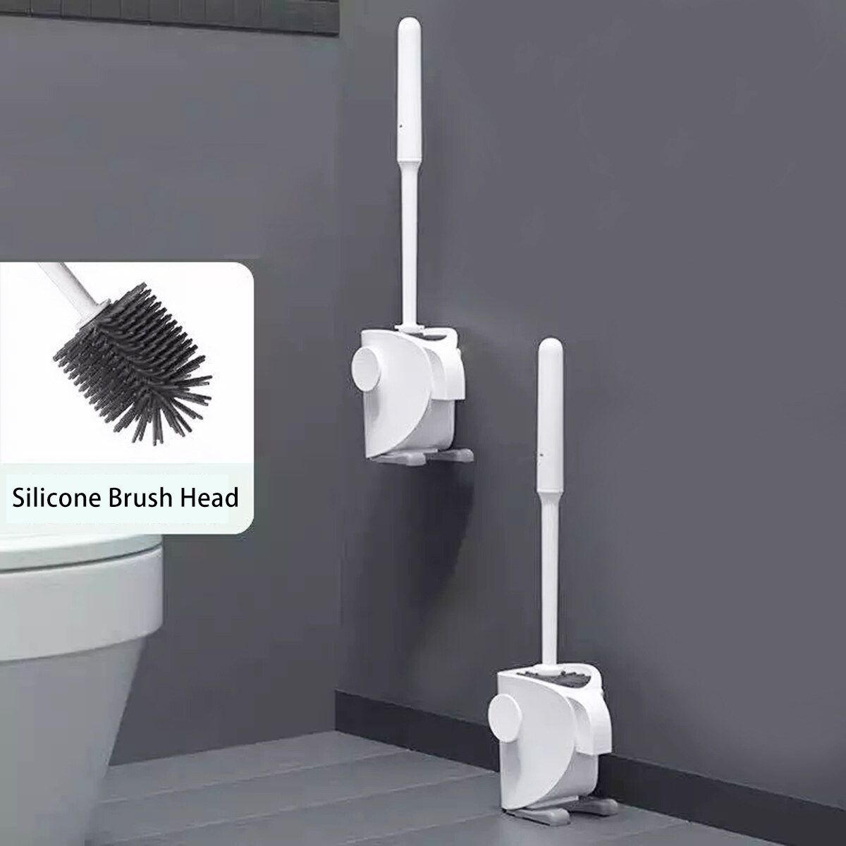 Toilet Brush And Holder Set Trump WC Gag Gift Hand Made Brushe Cleaner Bathroom White