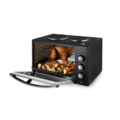 32L Mini Oven And Rotisserie W/ Dual Cooking Hobs - 1000W