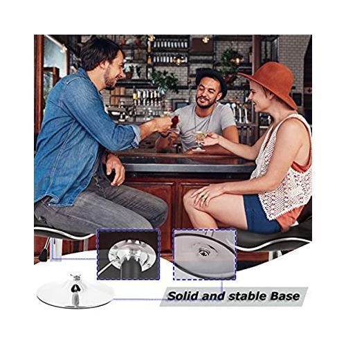 Love Shape Swivel 360° Adjustable Bar Stool Set Of 2 Black