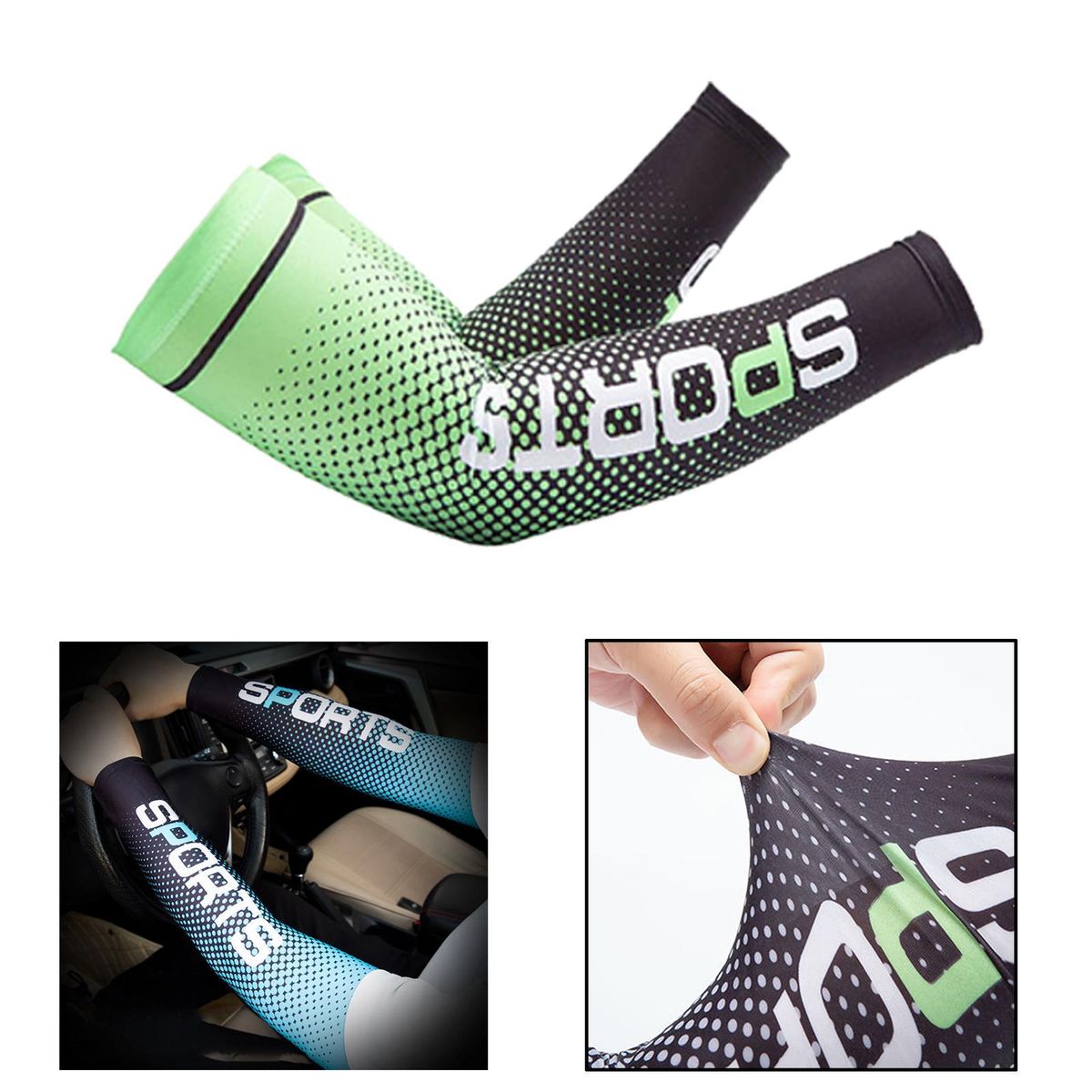 Cooling Arm Sleeves UV Sun Protection Summer Unisex For Golf Green