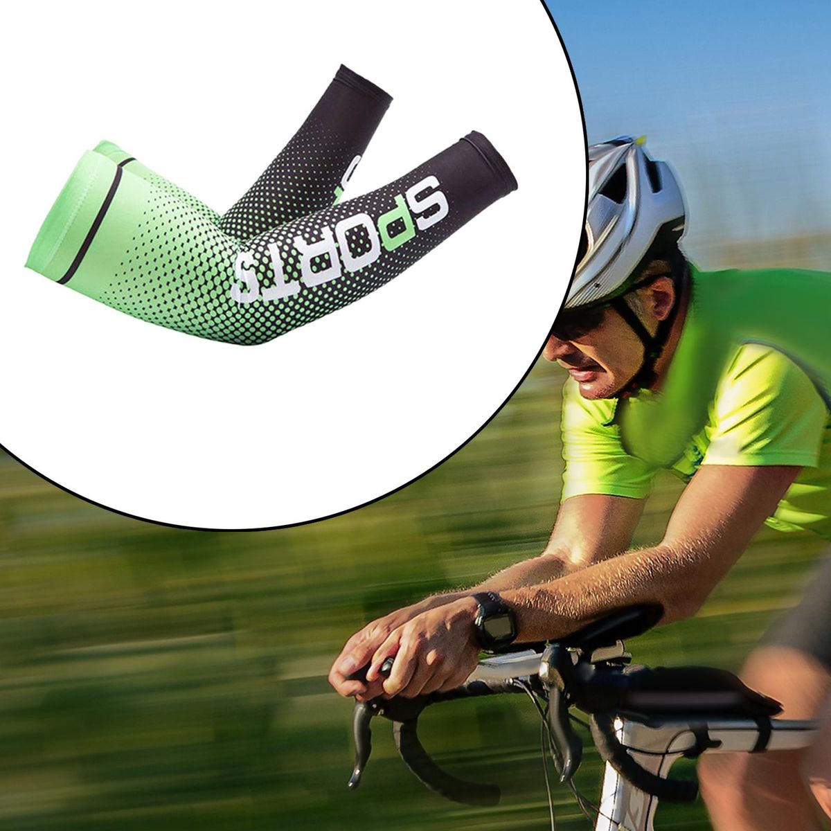 Cooling Arm Sleeves UV Sun Protection Summer Unisex For Golf Green
