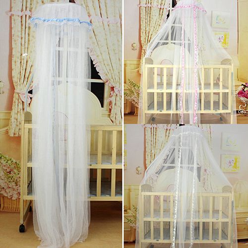 Baby Bed Mesh Dome Curtain Mosquito Net Durable Toddler Crib Cot Canopy Bed Net-Beige