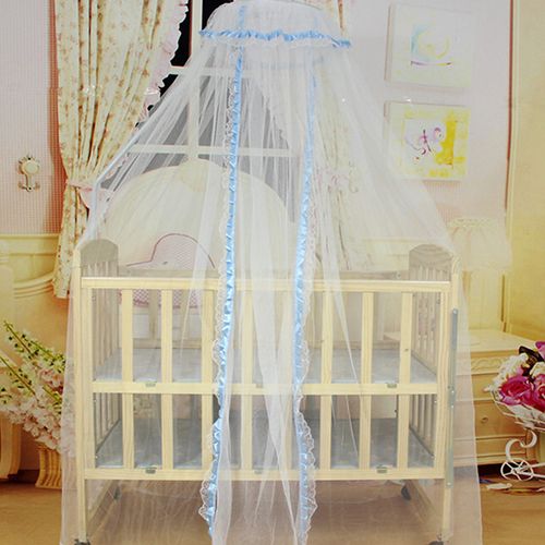 Baby Bed Mesh Dome Curtain Mosquito Net Durable Toddler Crib Cot Canopy Bed Net-Beige