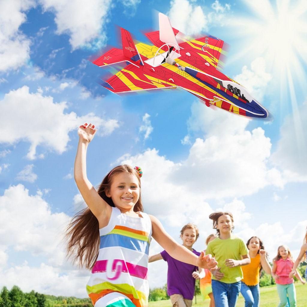 A Set Airplanes Toy Rotating Styrofoam Upgrade For Boys Girls 3-6 Red