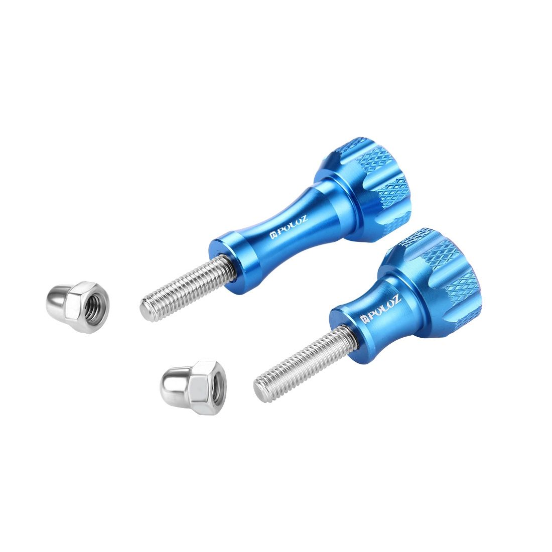 PULUZ CNC Aluminum Thumb Knob Stainless Bolt Nut Screw Set For GoPro HERO8 Black / Max / HERO7, DJI OSMO Action, Xiaoyi And Other Action Cameras(Blue)