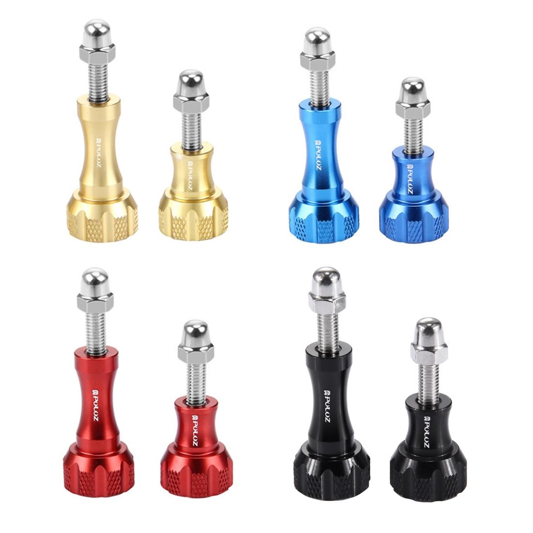 PULUZ CNC Aluminum Thumb Knob Stainless Bolt Nut Screw Set For GoPro HERO8 Black / Max / HERO7, DJI OSMO Action, Xiaoyi And Other Action Cameras(Blue)