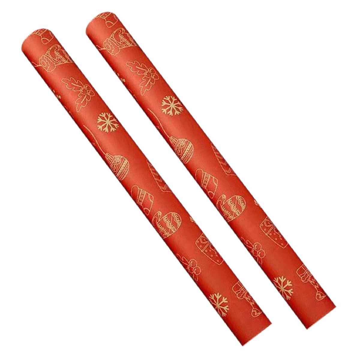 Christmas-themed Gift Wrap 2-pack Festive Xmas Wrapping Paper for Gift Dark Red
