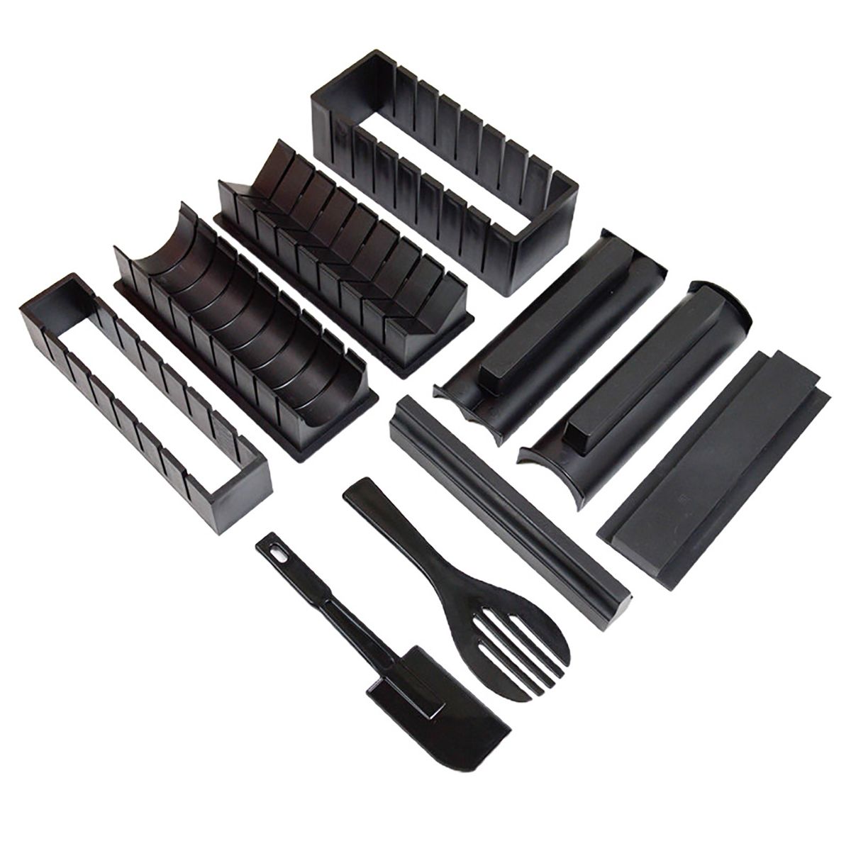 10Pcs DIY Sushi Mold Round Heart Shaped Rice Ball-Black