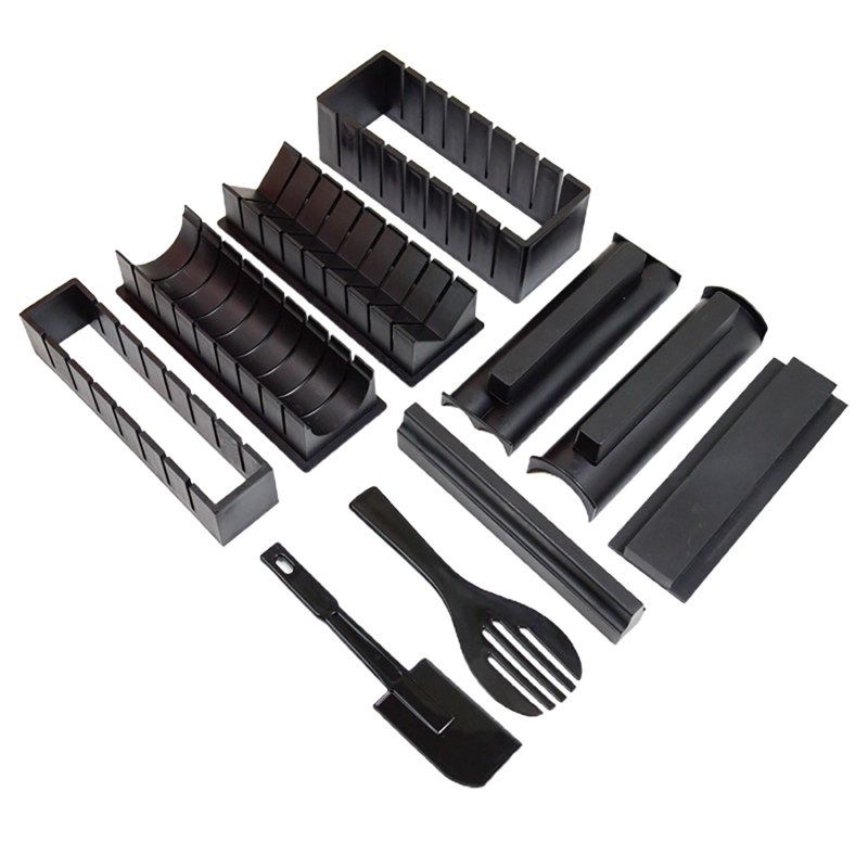 10Pcs DIY Sushi Mold Round Heart Shaped Rice Ball-Black