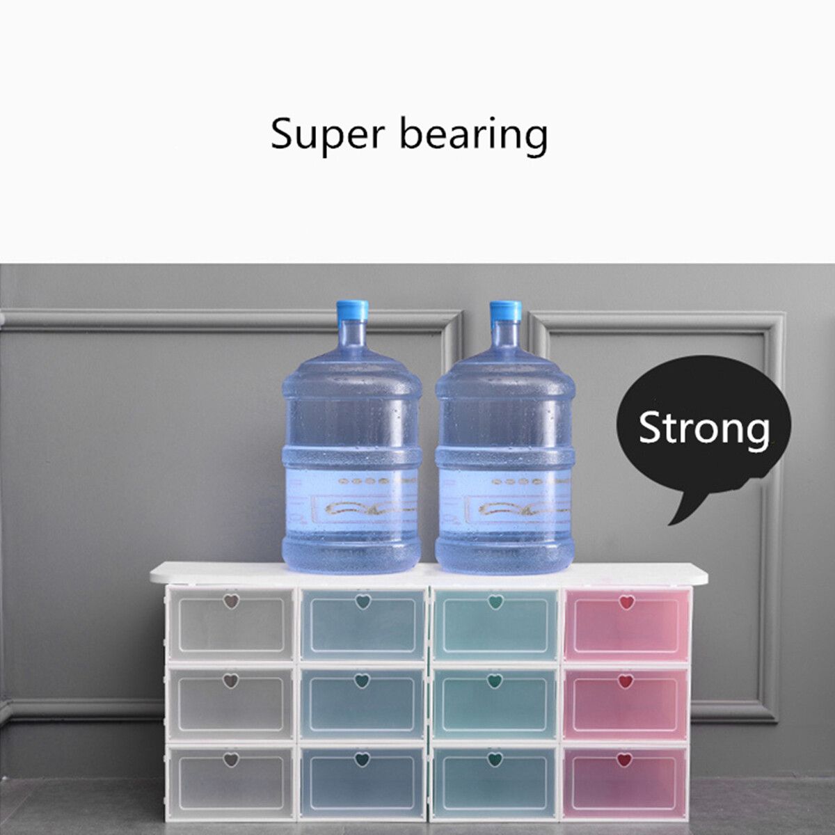 Foldable Storage Shoes Clear Plastic Shoe Boxes Storage Organizer Stackable Box 1pc White