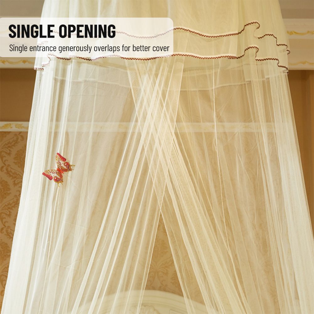 【Universal】Mosquito Net Dome Single Entrance Fine Mesh Beige