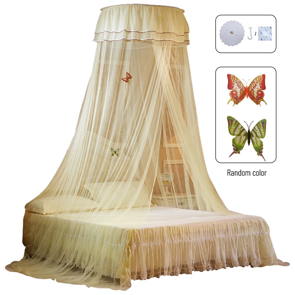 【Universal】Mosquito Net Dome Single Entrance Fine Mesh Beige