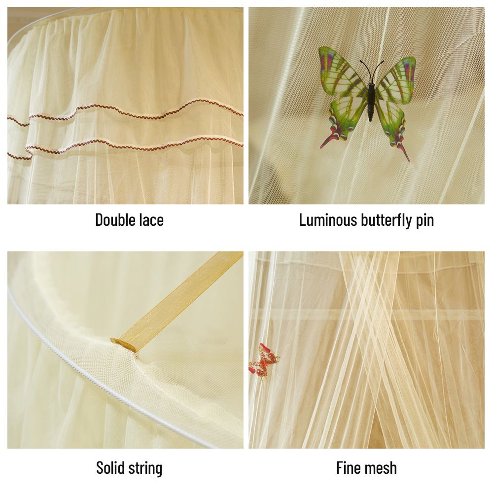 【Universal】Mosquito Net Dome Single Entrance Fine Mesh Beige