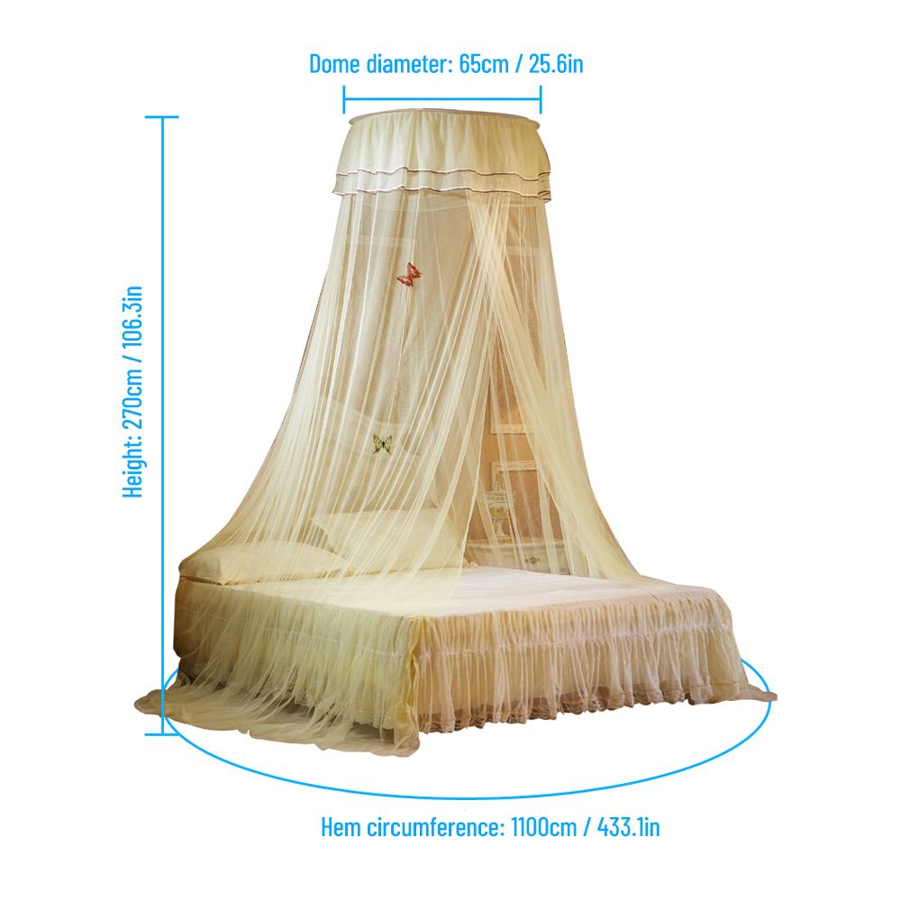 【Universal】Mosquito Net Dome Single Entrance Fine Mesh Beige