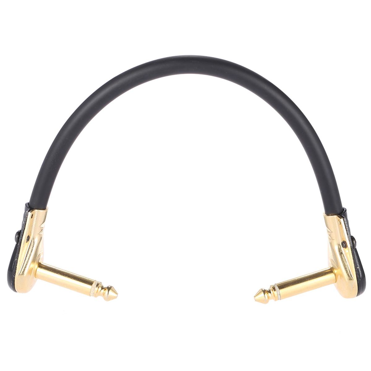 AC-20 15cm / 0.5 Feet Hight-quality Guitar Patch Cable Cord with 1/4 Inch 6.35mm Golden Right Angle Plug PVC for  Effect Pedal Instrument