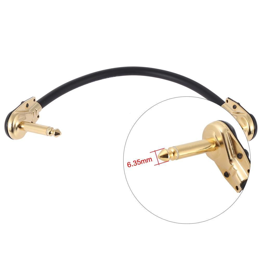 AC-20 15cm / 0.5 Feet Hight-quality Guitar Patch Cable Cord with 1/4 Inch 6.35mm Golden Right Angle Plug PVC for  Effect Pedal Instrument