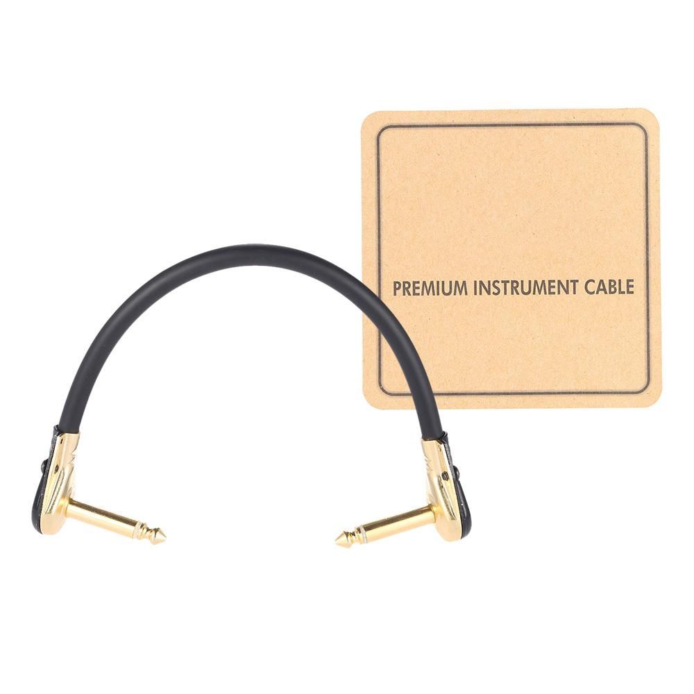 AC-20 15cm / 0.5 Feet Hight-quality Guitar Patch Cable Cord with 1/4 Inch 6.35mm Golden Right Angle Plug PVC for  Effect Pedal Instrument