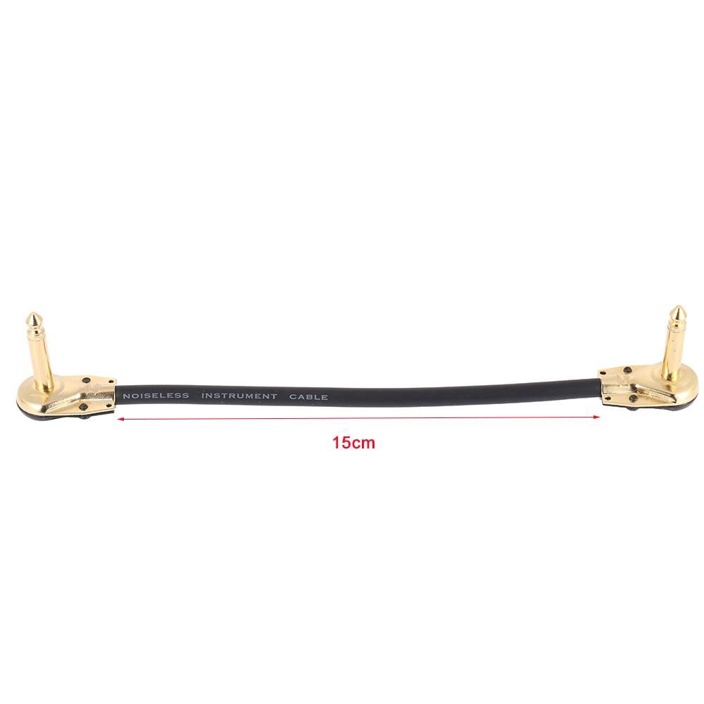 AC-20 15cm / 0.5 Feet Hight-quality Guitar Patch Cable Cord with 1/4 Inch 6.35mm Golden Right Angle Plug PVC for  Effect Pedal Instrument