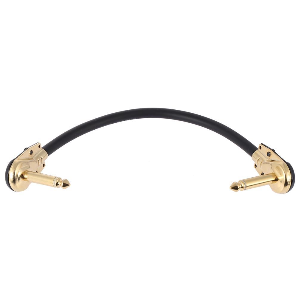 AC-20 15cm / 0.5 Feet Hight-quality Guitar Patch Cable Cord with 1/4 Inch 6.35mm Golden Right Angle Plug PVC for  Effect Pedal Instrument