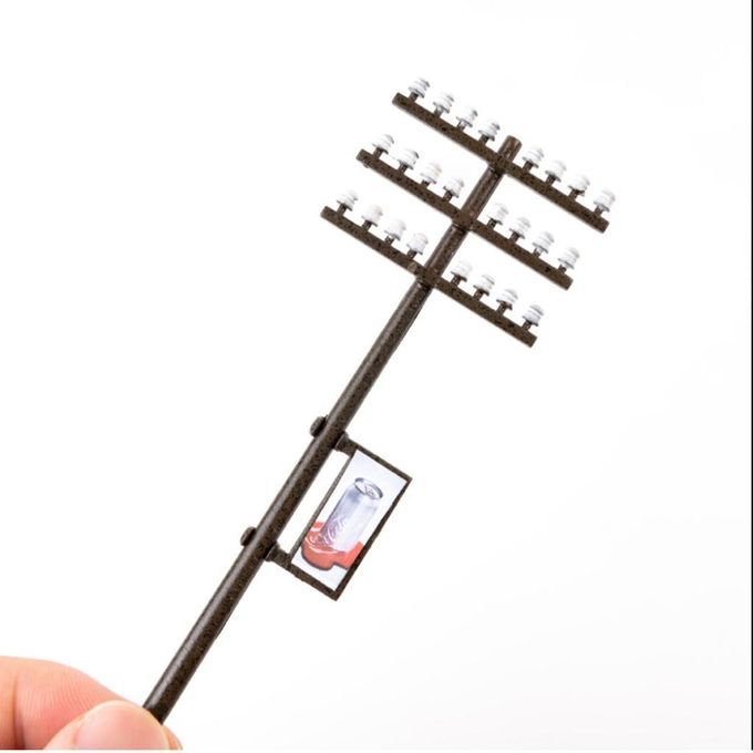 3Pcs 1:100 HO Scale Telephone Poles For Model Train Park Architecture