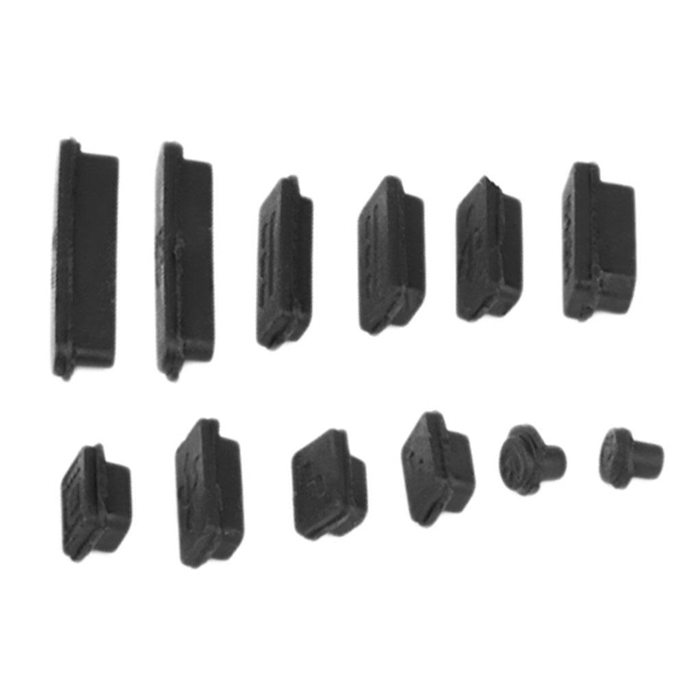 12pcs/set Silicone Anti-Dust Plug Cover Stopper Laptop USB Dust Plug Cover