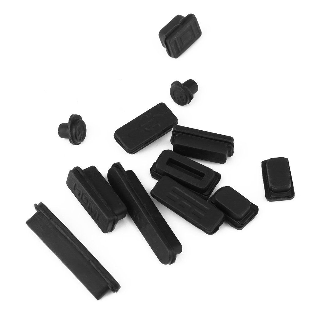 12pcs/set Silicone Anti-Dust Plug Cover Stopper Laptop USB Dust Plug Cover