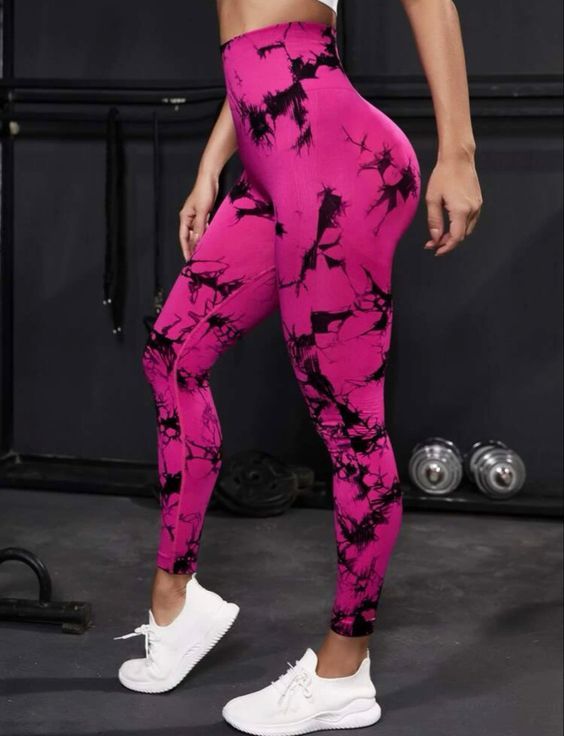 Ladies High Waist Tie-Dye Leggings- MULTI-COLOR