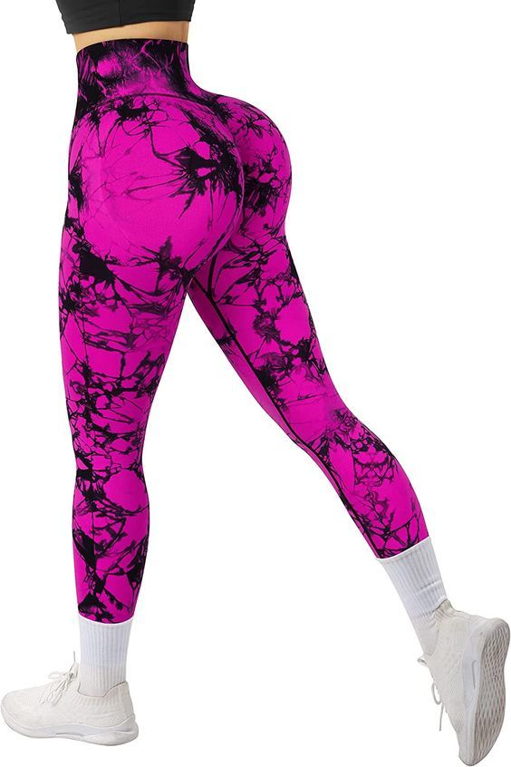 Ladies High Waist Tie-Dye Leggings- MULTI-COLOR