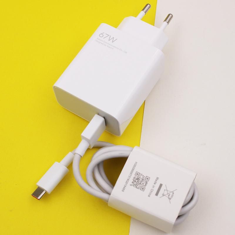 New For xiaomi 67W charger EU Fast Charge Power Adapter 6A Type C Cable For
