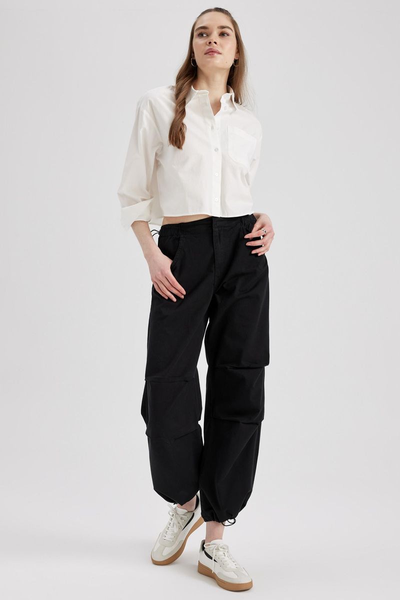 Woman Coool Parachute Woven Trousers - Black
